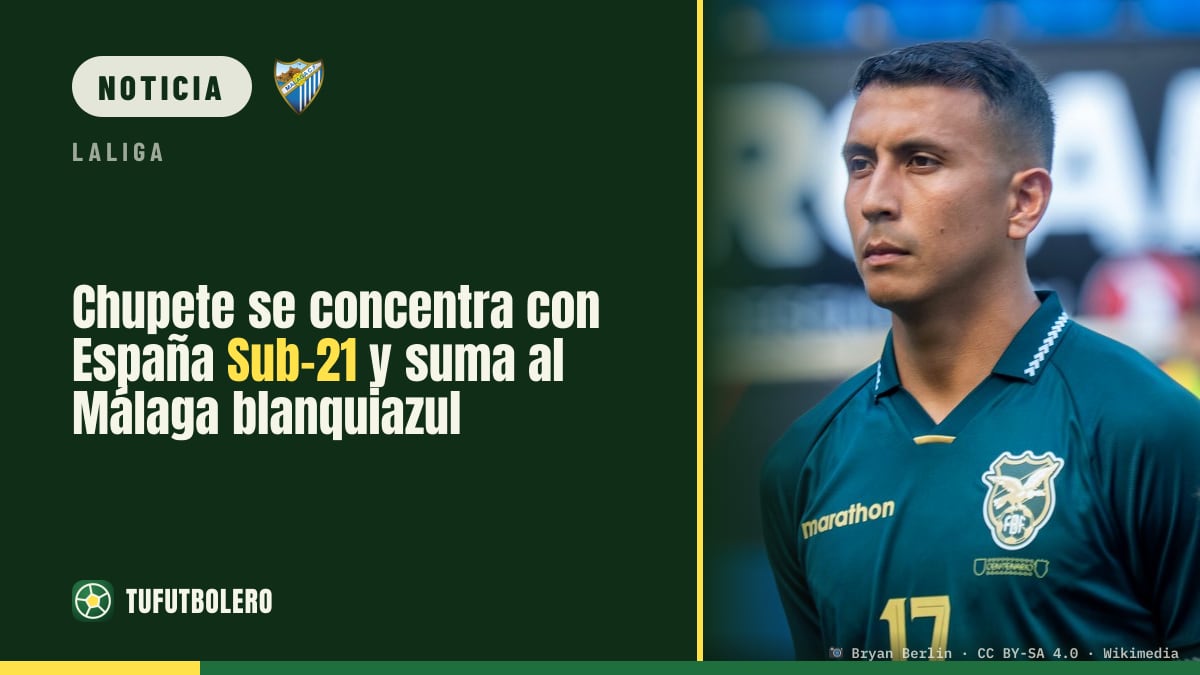 Chupete se concentra con España Sub-21 y suma al Málaga blanquiazul