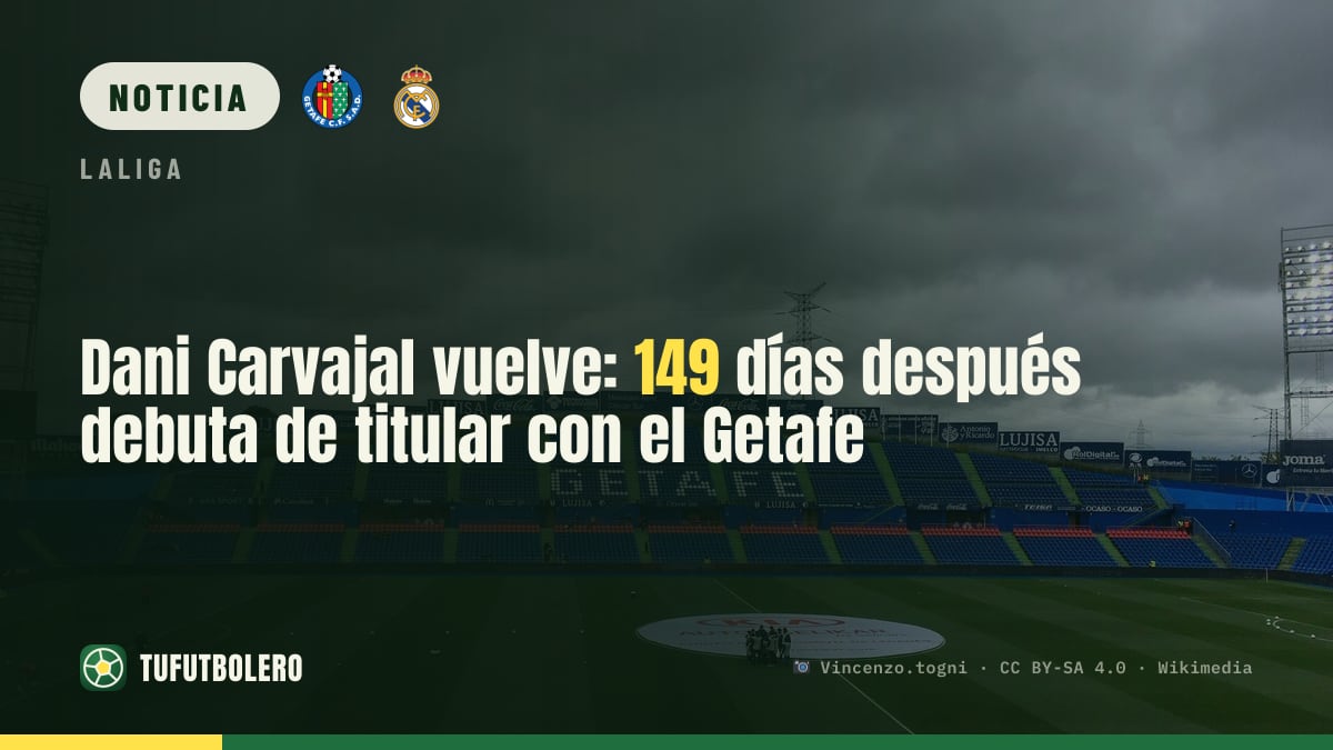Dani Carvajal vuelve: 149 días después debuta de titular con el Getafe