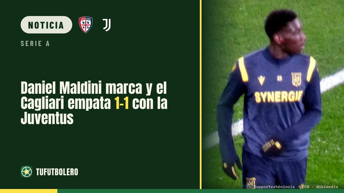Daniel Maldini marca y el Cagliari empata 1-1 con la Juventus