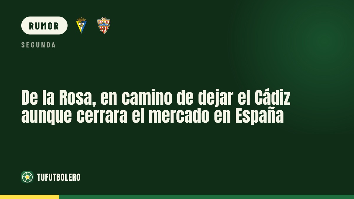De la Rosa, en camino de dejar el Cádiz aunque cerrara el mercado en España