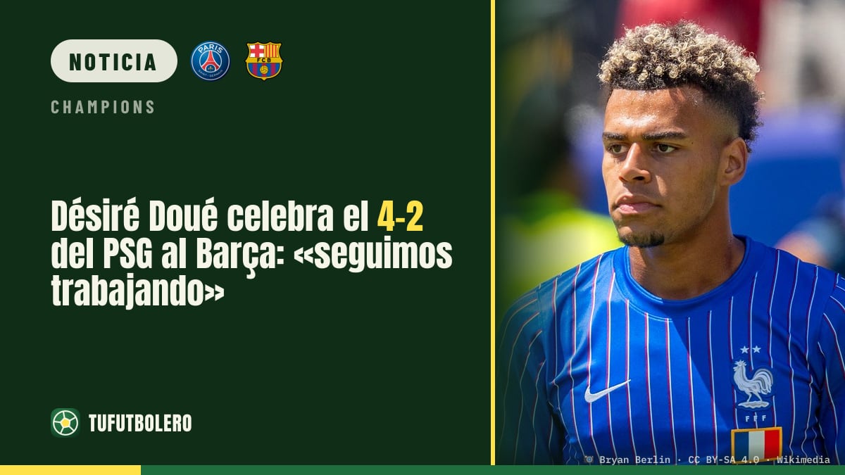 Désiré Doué celebra el 4-2 del PSG al Barça: «seguimos trabajando»