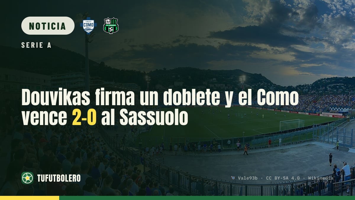 Douvikas firma un doblete y el Como vence 2-0 al Sassuolo