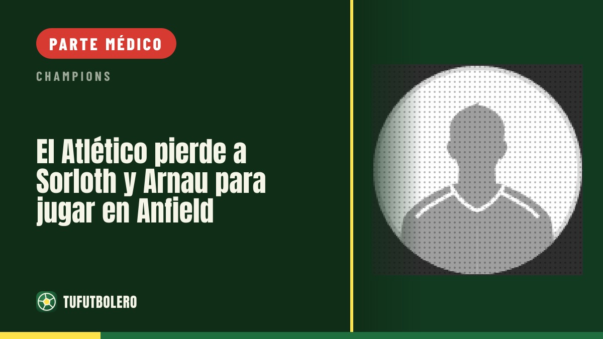 El Atlético pierde a Sorloth y Arnau para jugar en Anfield