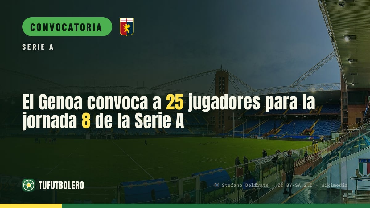 El Genoa convoca a 25 jugadores para la jornada 8 de la Serie A