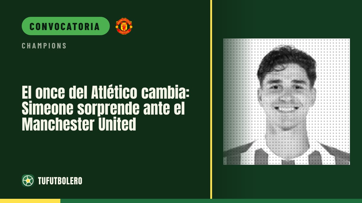 El once del Atlético cambia: Simeone sorprende ante el Manchester United