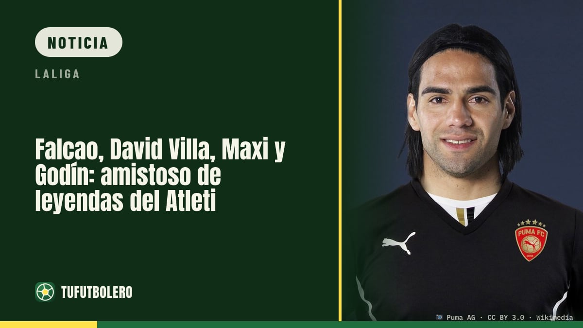 Falcao, David Villa, Maxi y Godín: amistoso de leyendas del Atleti