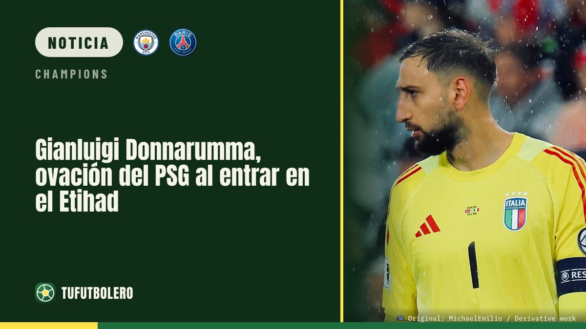 Gianluigi Donnarumma, ovación del PSG al entrar en el Etihad