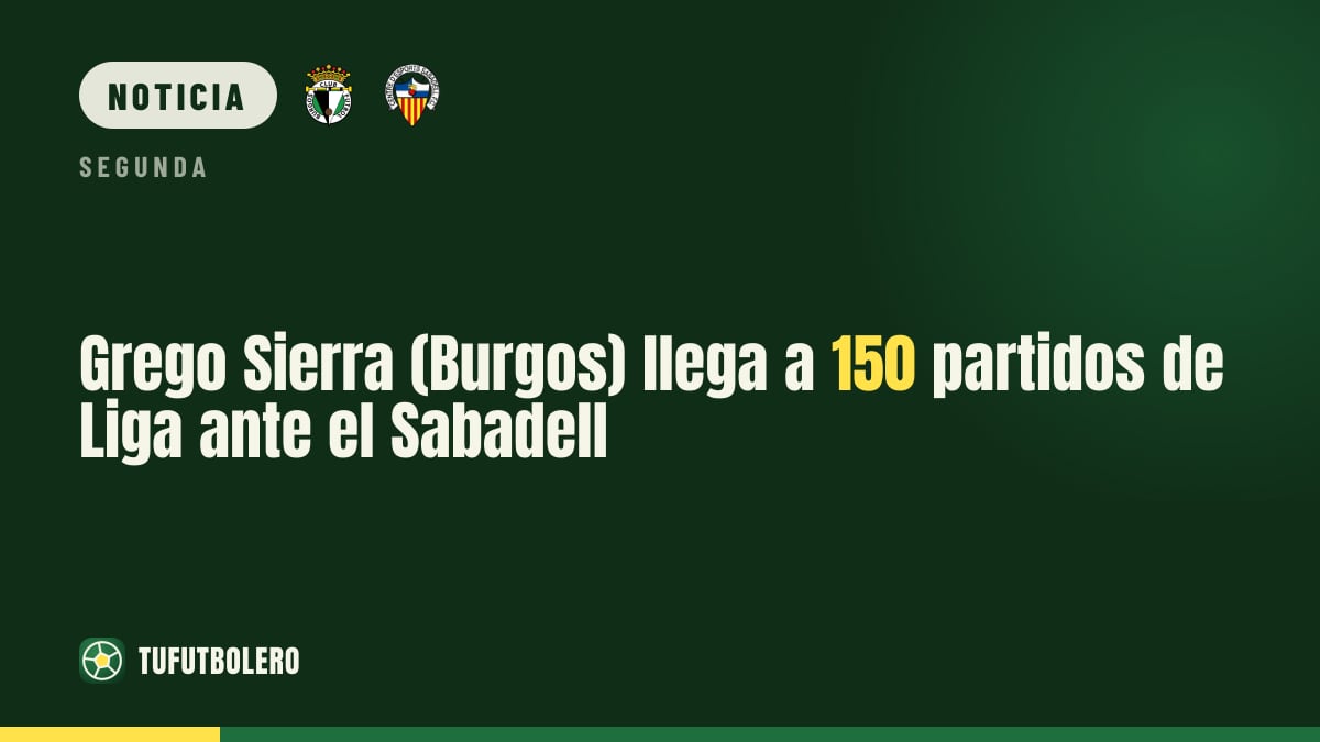 Grego Sierra (Burgos) llega a 150 partidos de Liga ante el Sabadell