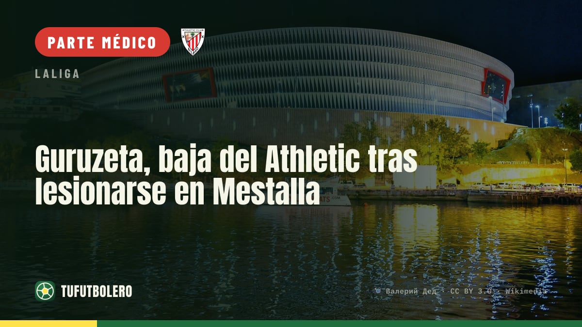 Guruzeta, baja del Athletic tras lesionarse en Mestalla