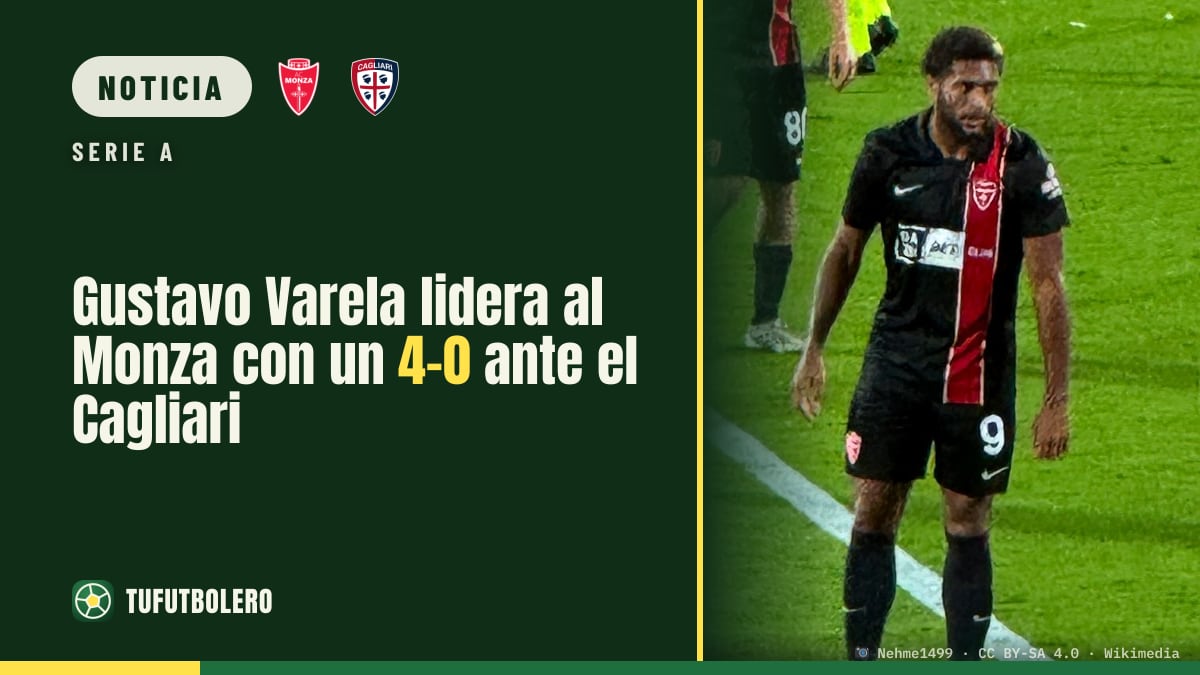 Gustavo Varela lidera al Monza con un 4-0 ante el Cagliari