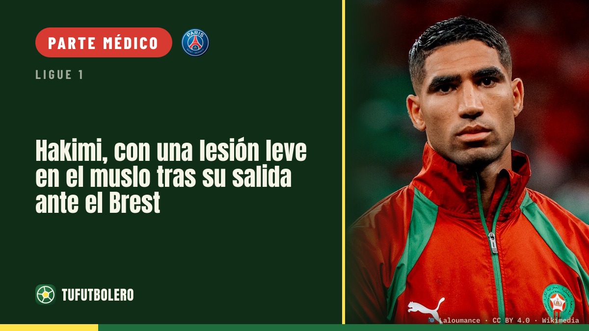 Hakimi, con una lesión leve en el muslo tras su salida ante el Brest