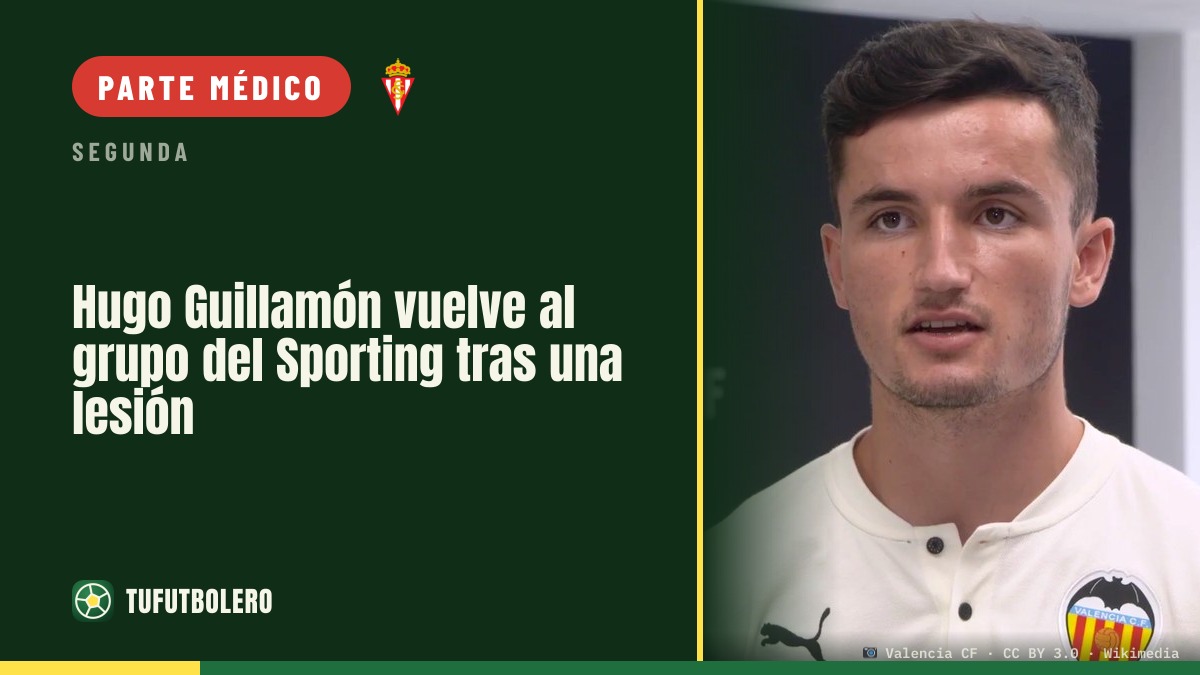 Hugo Guillamón vuelve al grupo del Sporting tras una lesión