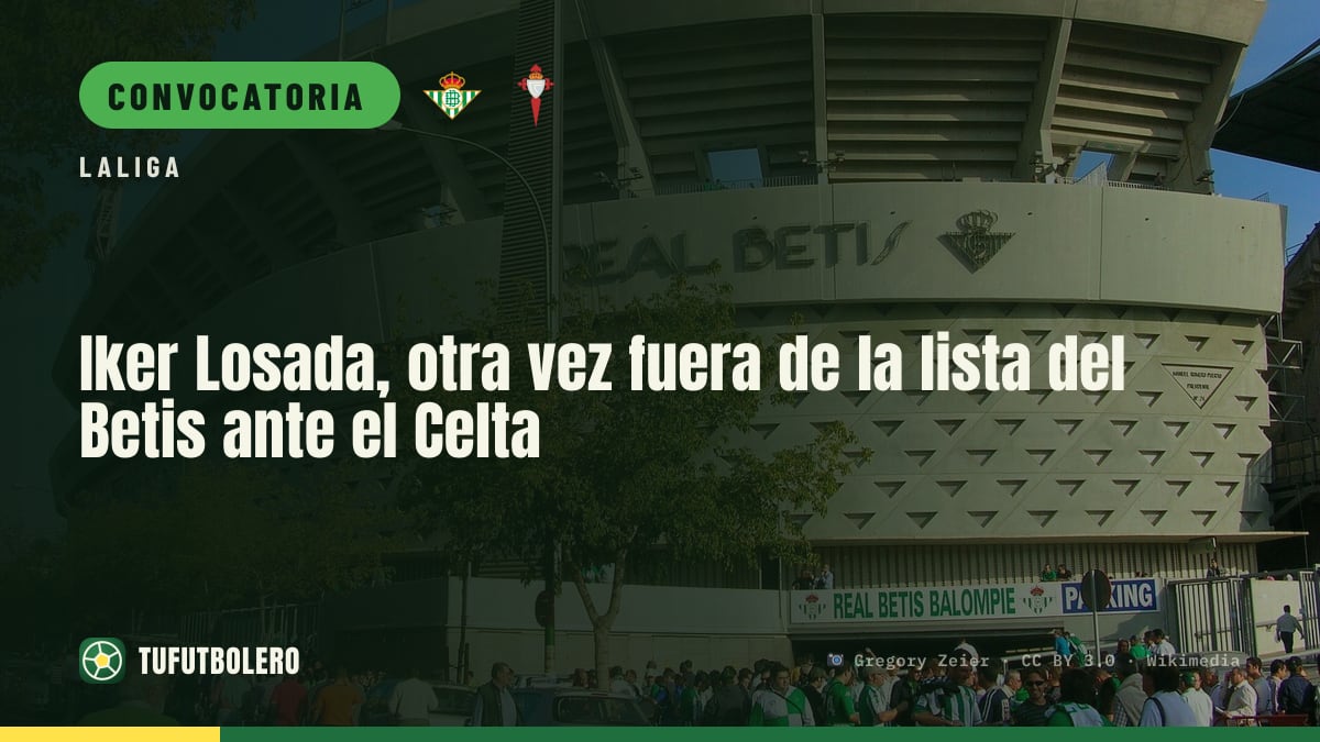Iker Losada, otra vez fuera de la lista del Betis ante el Celta