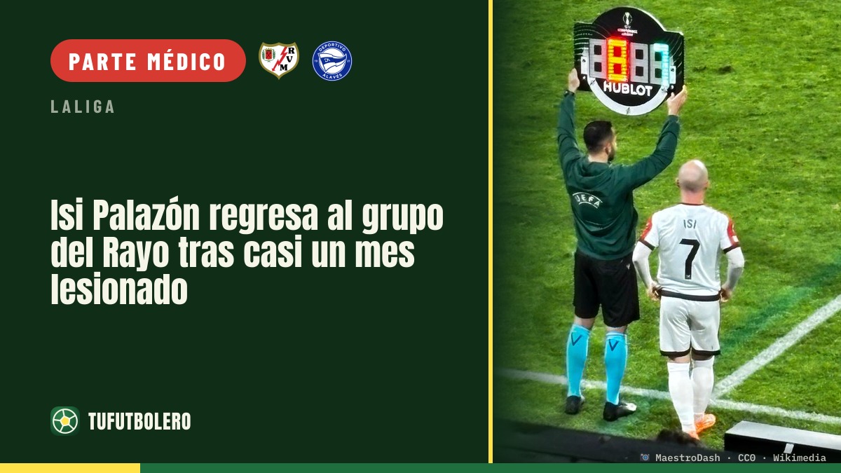 Isi Palazón regresa al grupo del Rayo tras casi un mes lesionado
