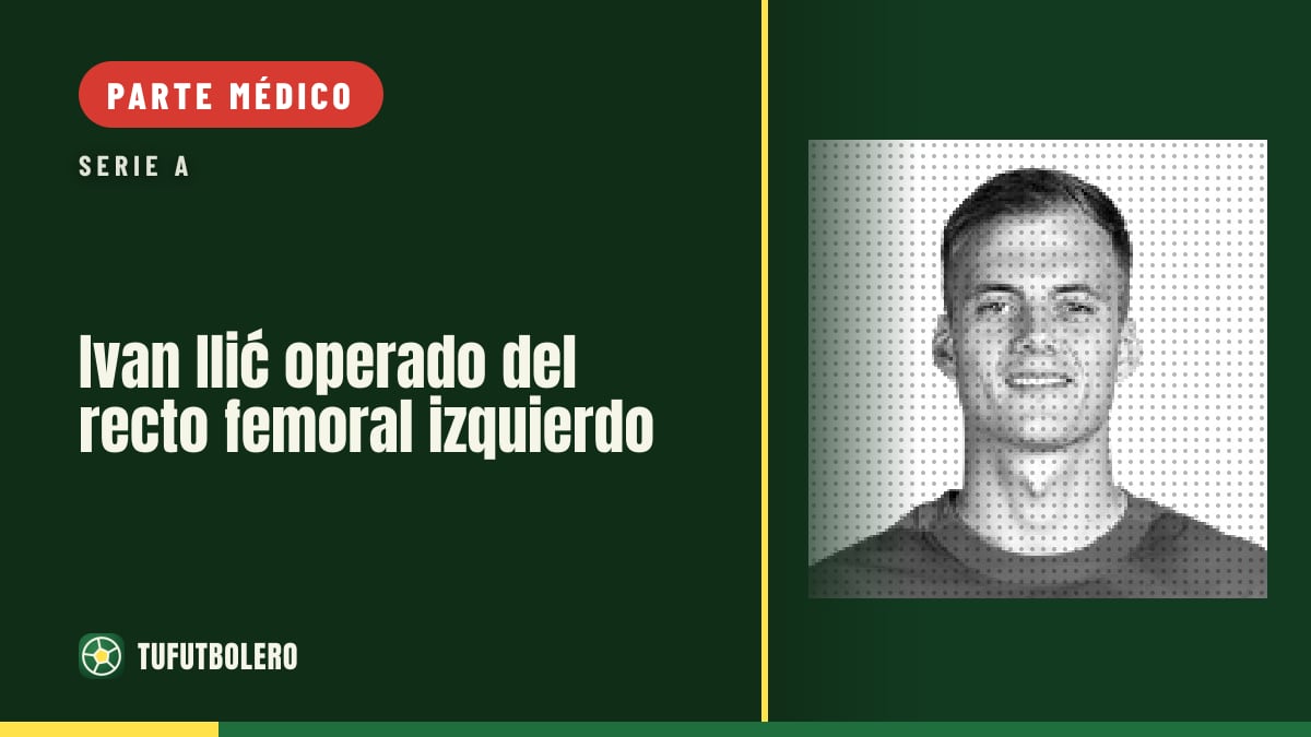 Ivan Ilić operado del recto femoral izquierdo