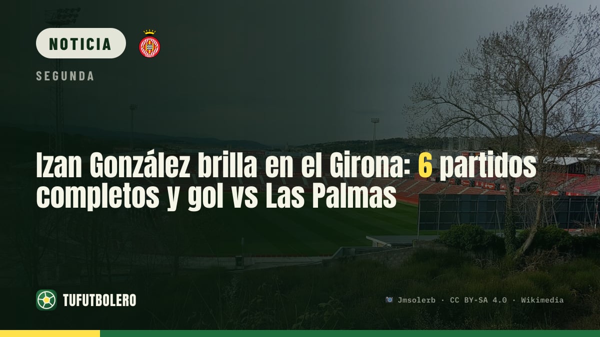 Izan González brilla en el Girona: 6 partidos completos y gol vs Las Palmas