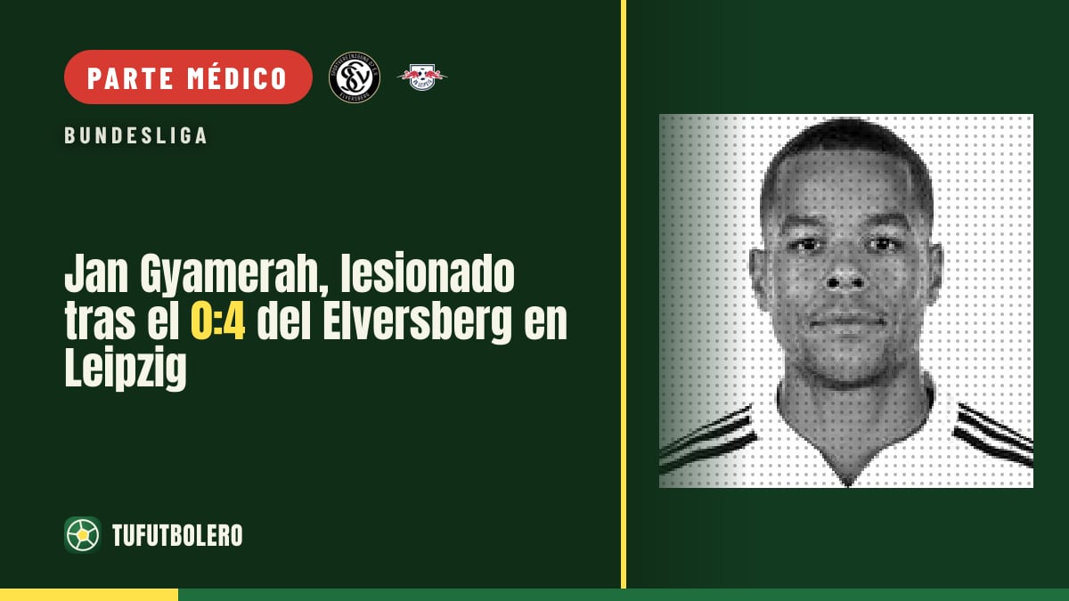 Jan Gyamerah, lesionado tras el 0:4 del Elversberg en Leipzig