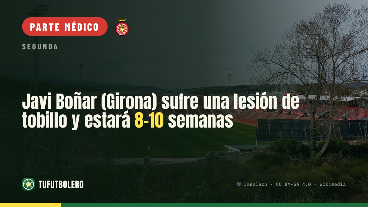 Javi Boñar (Girona) sufre una lesión de tobillo y estará 8-10 semanas