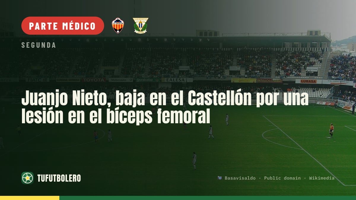 Juanjo Nieto, baja en el Castellón por una lesión en el bíceps femoral