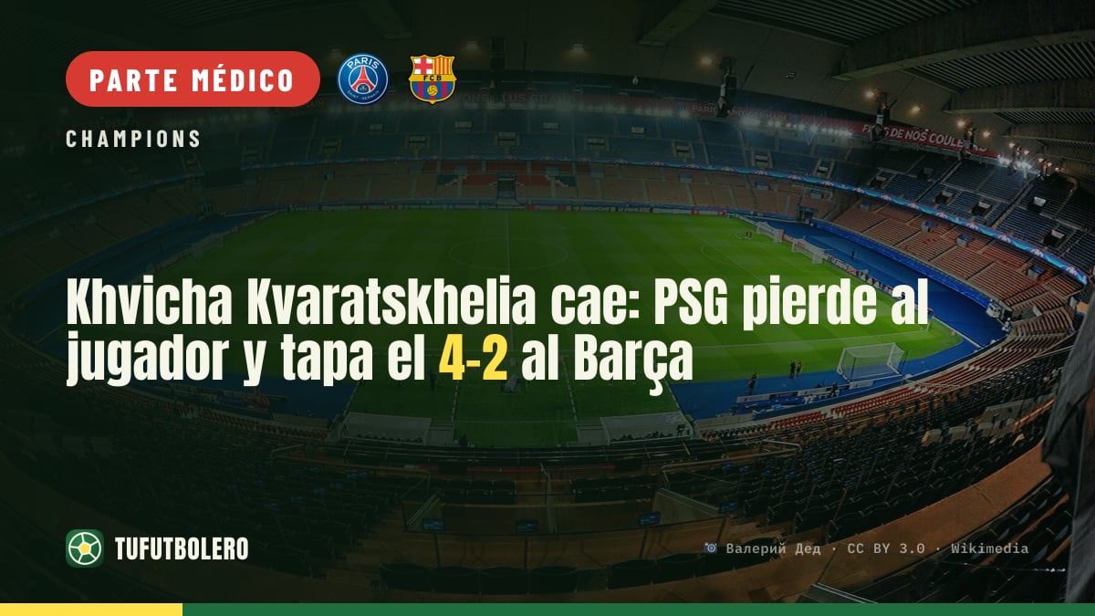 Khvicha Kvaratskhelia cae: PSG pierde al jugador y tapa el 4-2 al Barça