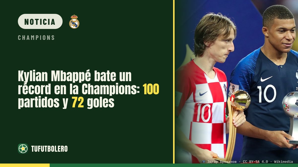 Kylian Mbappé bate un récord en la Champions: 100 partidos y 72 goles