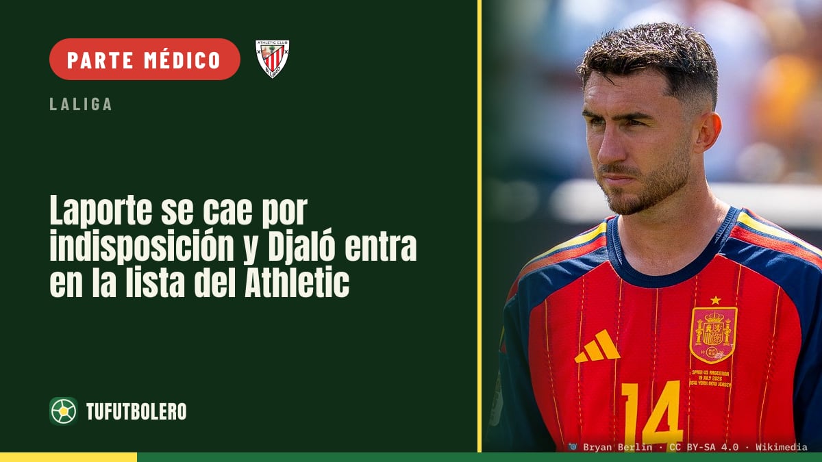 Laporte se cae por indisposición y Djaló entra en la lista del Athletic