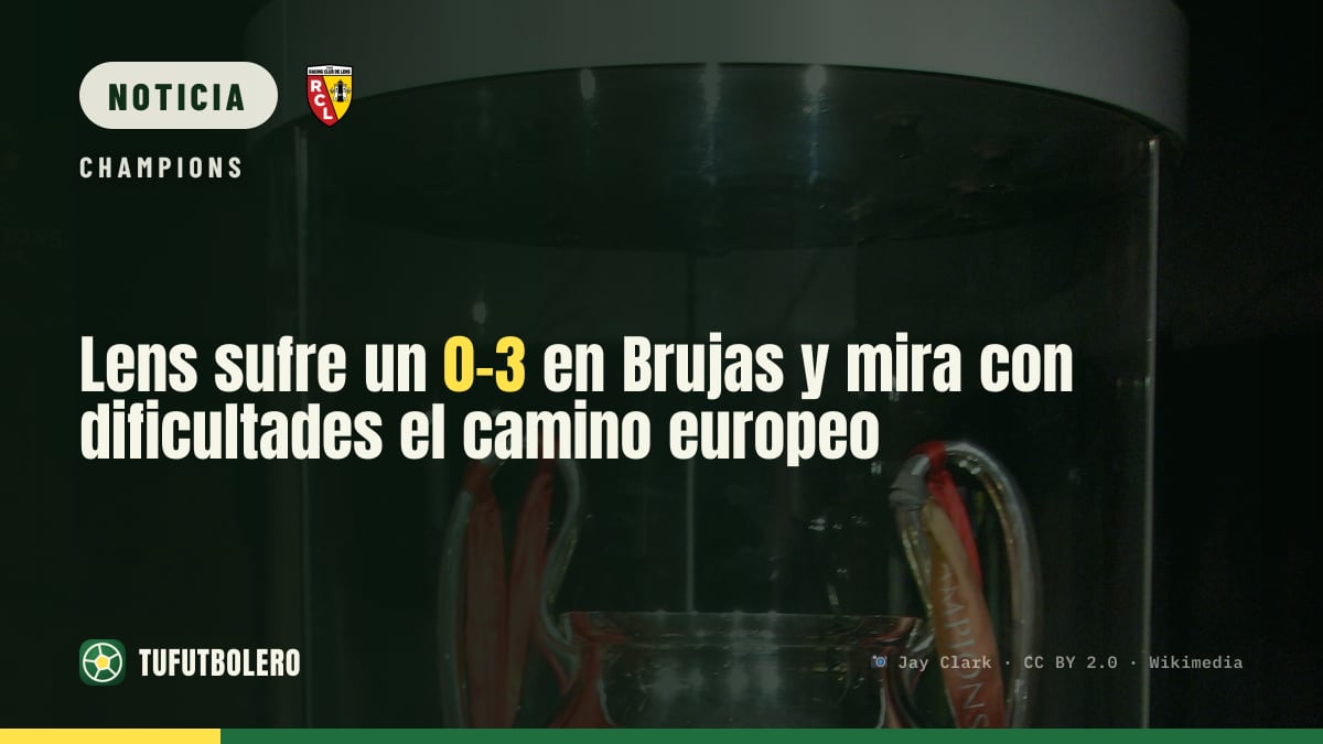 Lens sufre un 0-3 en Brujas y mira con dificultades el camino europeo