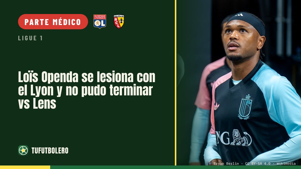 Loïs Openda se lesiona con el Lyon y no pudo terminar vs Lens