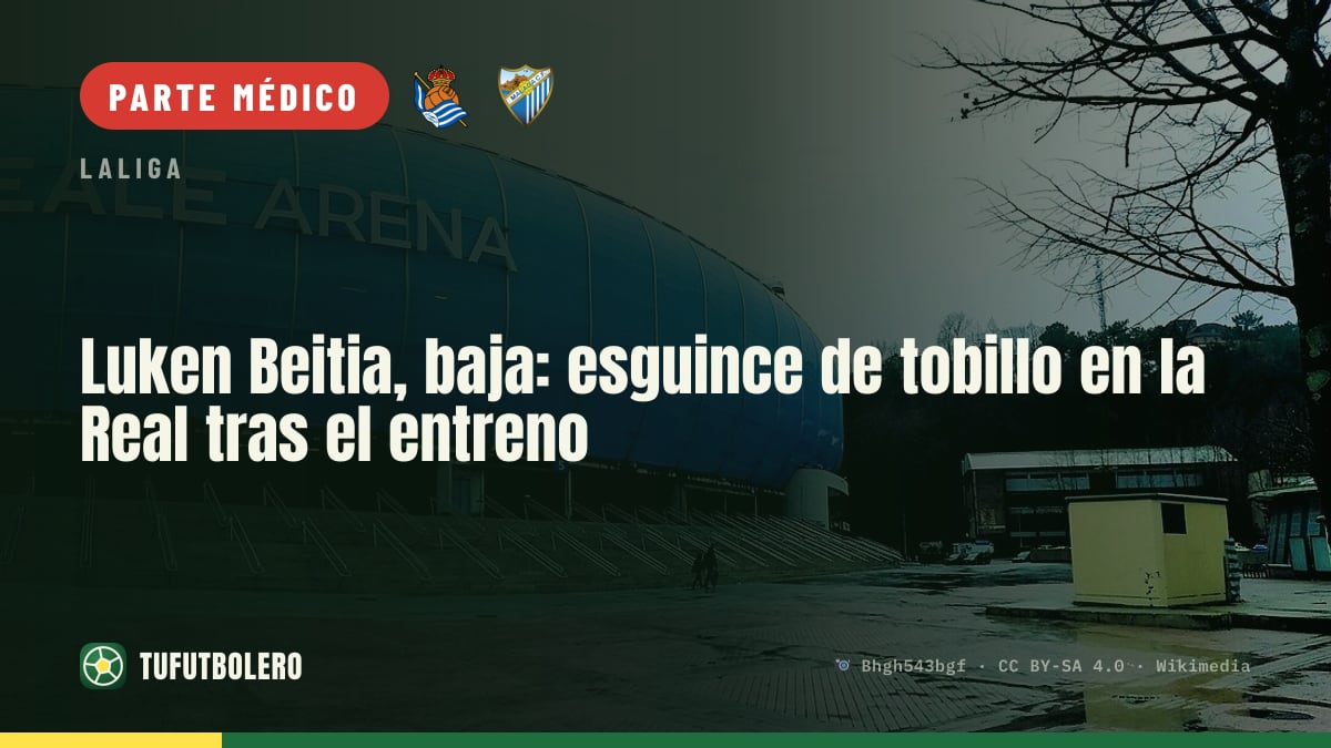 Luken Beitia, baja: esguince de tobillo en la Real tras el entreno