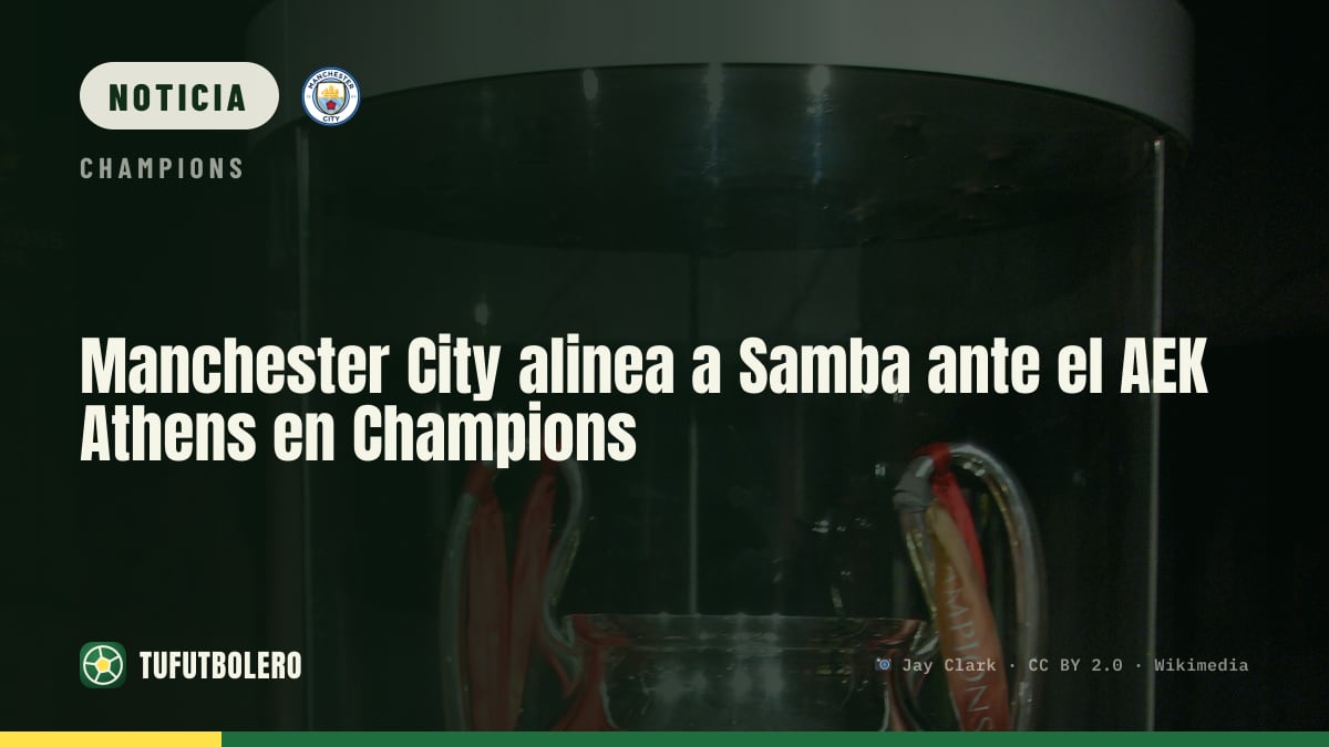 Manchester City alinea a Samba ante el AEK Athens en Champions