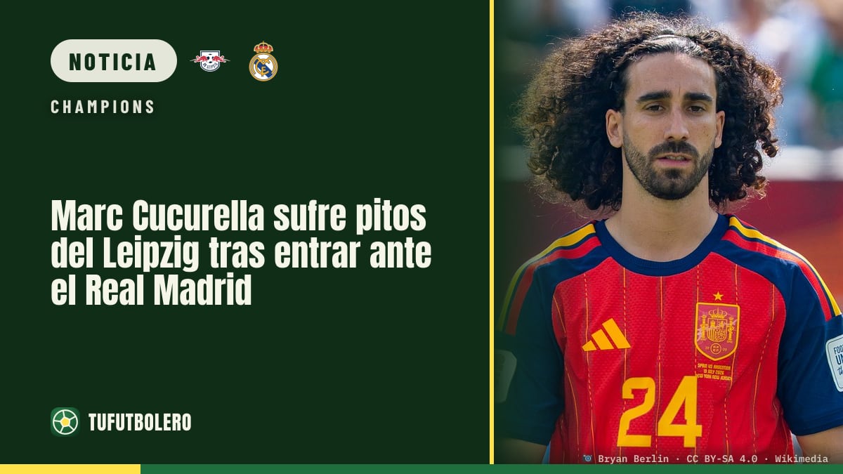 Marc Cucurella sufre pitos del Leipzig tras entrar ante el Real Madrid