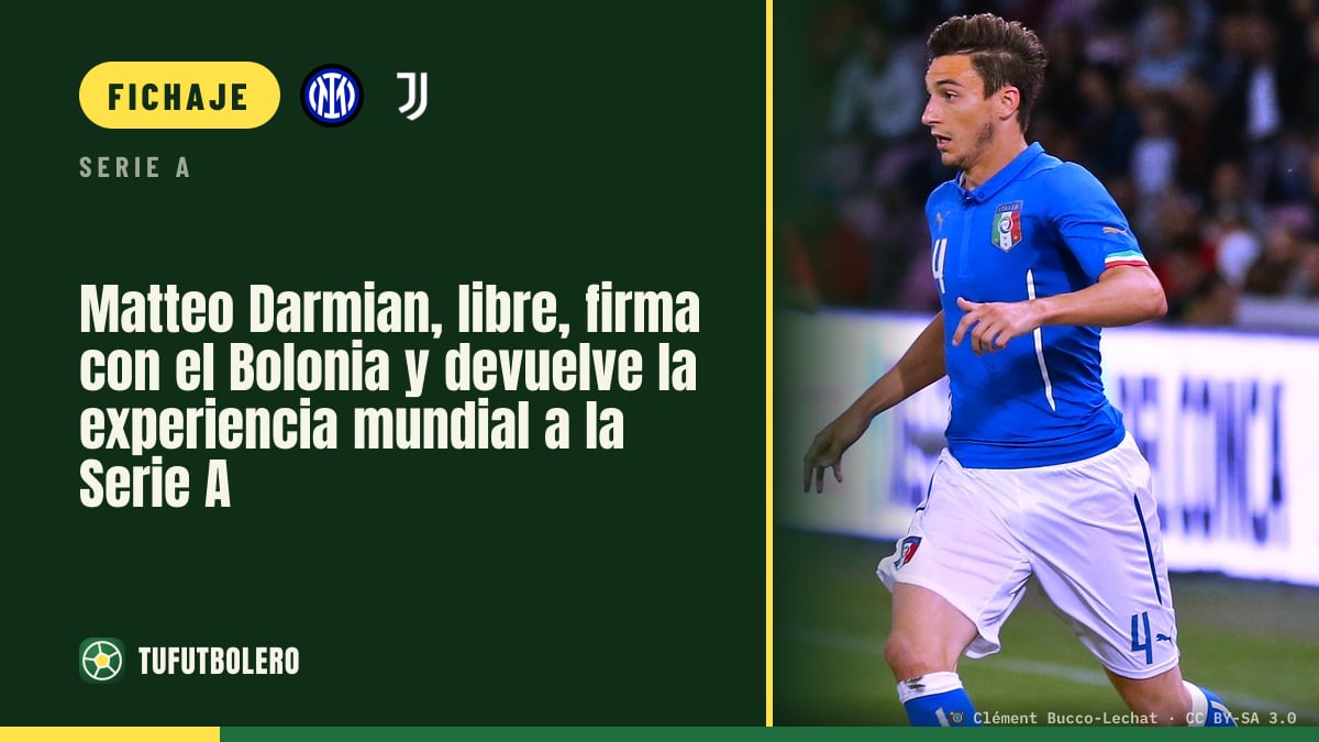 Matteo Darmian, libre, firma con el Bolonia y devuelve la experiencia mundial a la Serie A