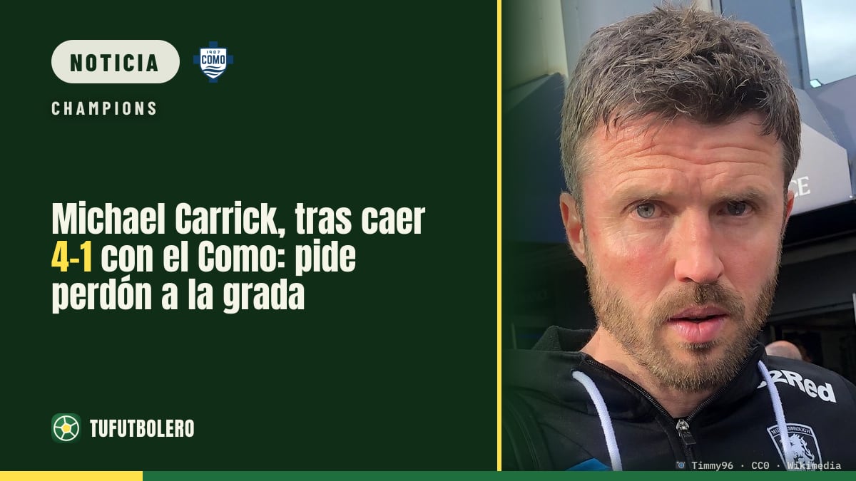 Michael Carrick, tras caer 4-1 con el Como: pide perdón a la grada