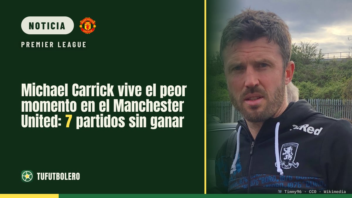 Michael Carrick vive el peor momento en el Manchester United: 7 partidos sin ganar