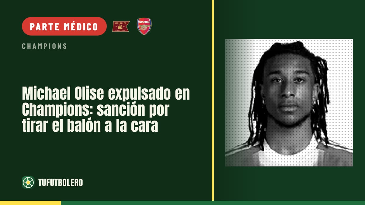 Michael Olise expulsado en Champions: sanción por tirar el balón a la cara