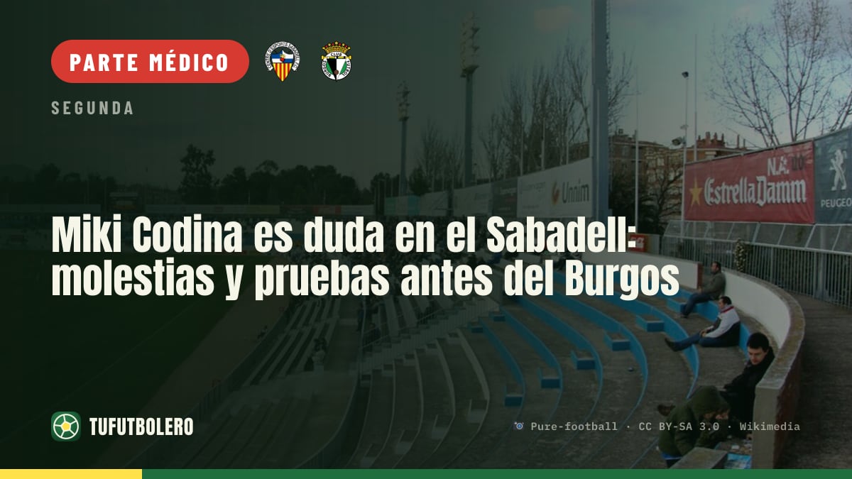 Miki Codina es duda en el Sabadell: molestias y pruebas antes del Burgos