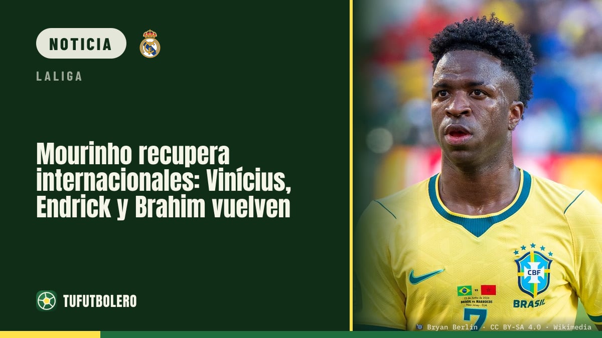 Mourinho recupera internacionales: Vinícius, Endrick y Brahim vuelven