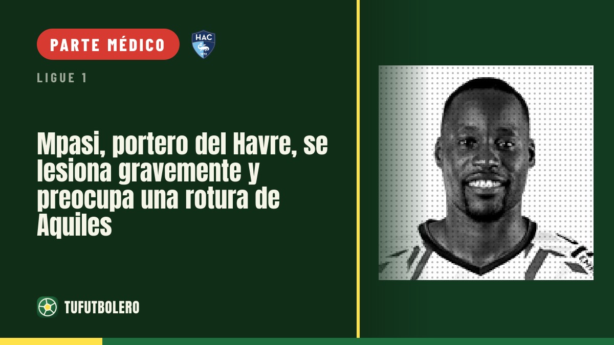 Mpasi, portero del Havre, se lesiona gravemente y preocupa una rotura de Aquiles