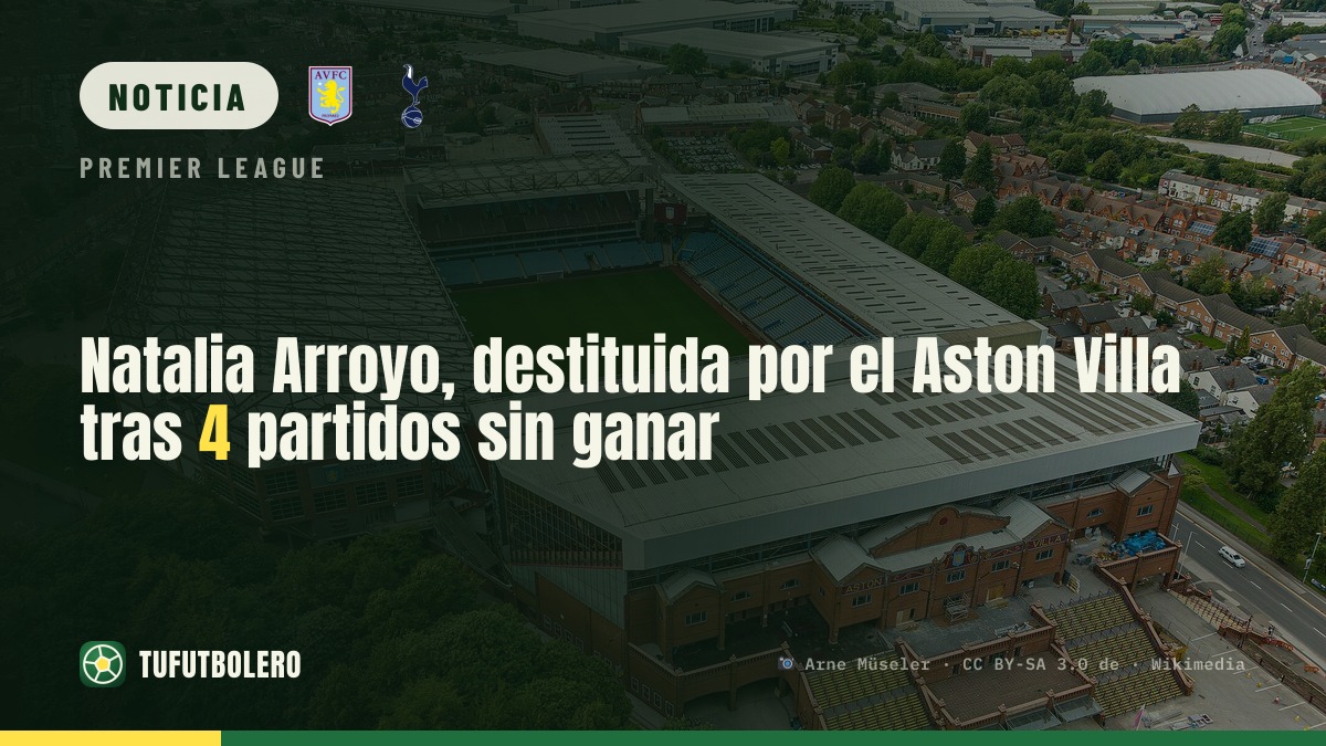 Natalia Arroyo, destituida por el Aston Villa tras 4 partidos sin ganar