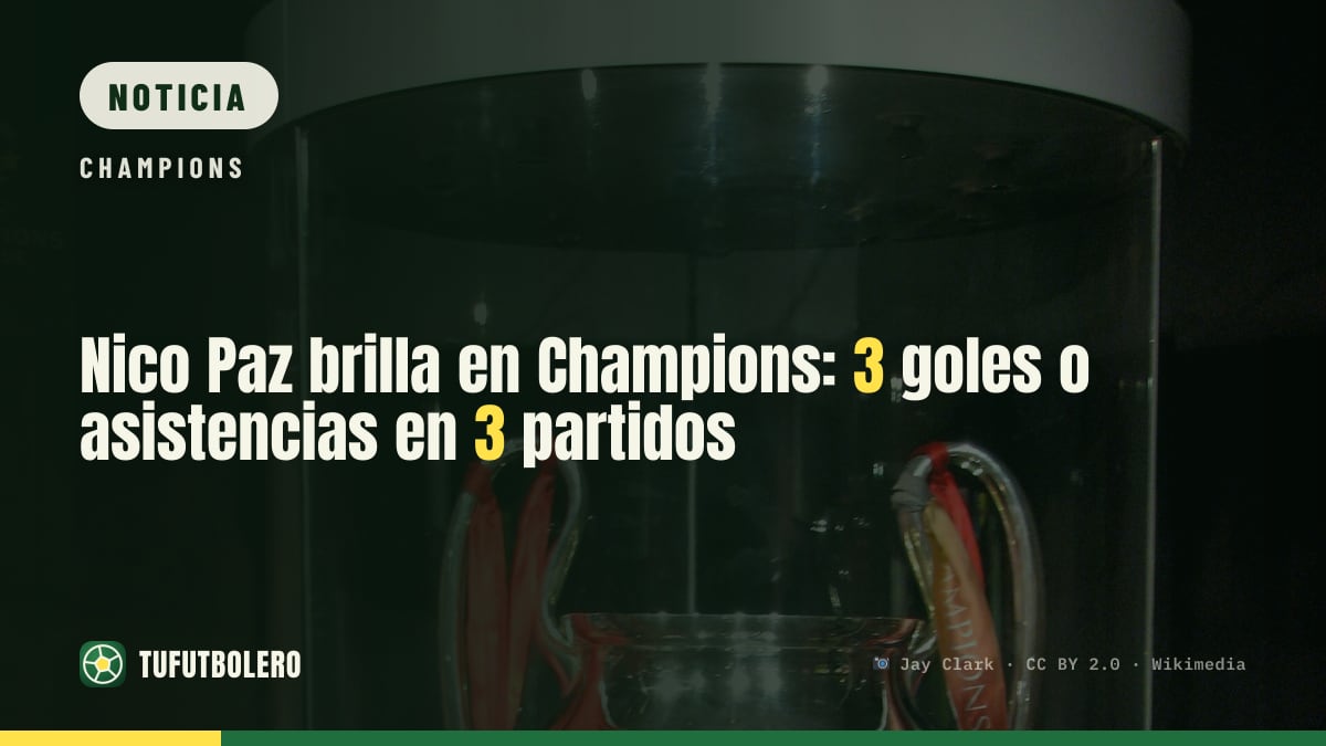 Nico Paz brilla en Champions: 3 goles o asistencias en 3 partidos