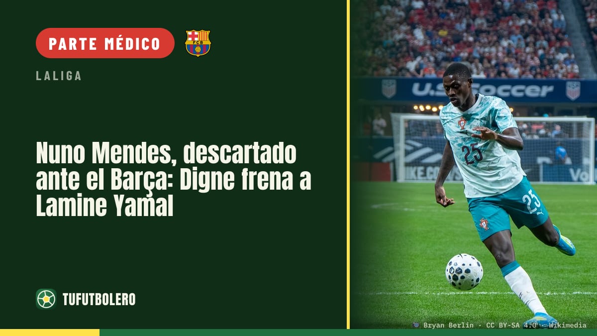 Nuno Mendes, descartado ante el Barça: Digne frena a Lamine Yamal