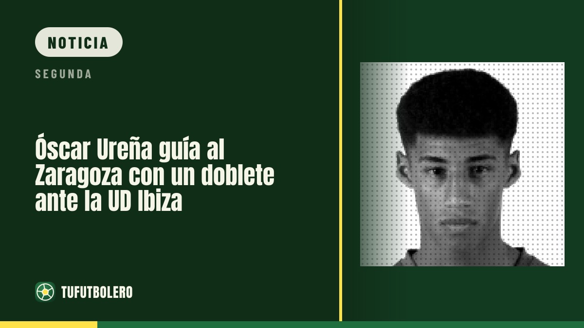 Óscar Ureña guía al Zaragoza con un doblete ante la UD Ibiza
