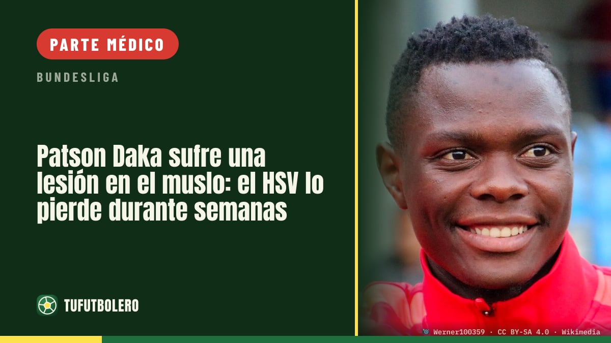 Patson Daka sufre una lesión en el muslo: el HSV lo pierde durante semanas