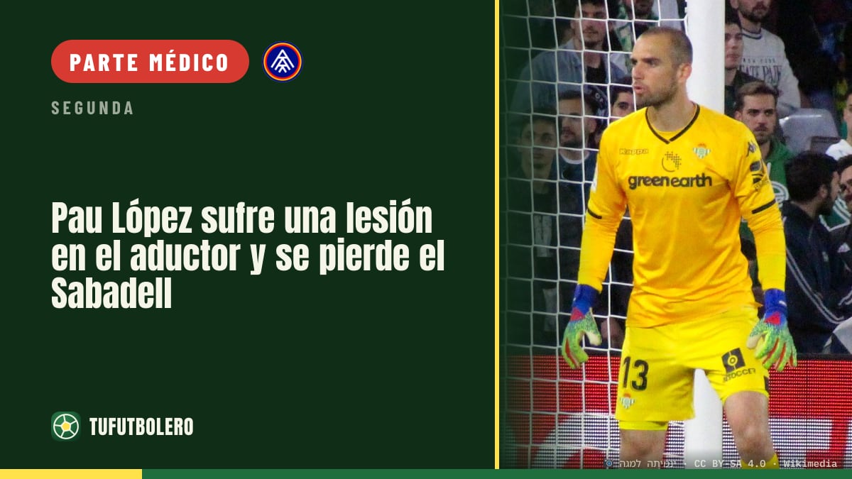 Pau López sufre una lesión en el aductor y se pierde el Sabadell