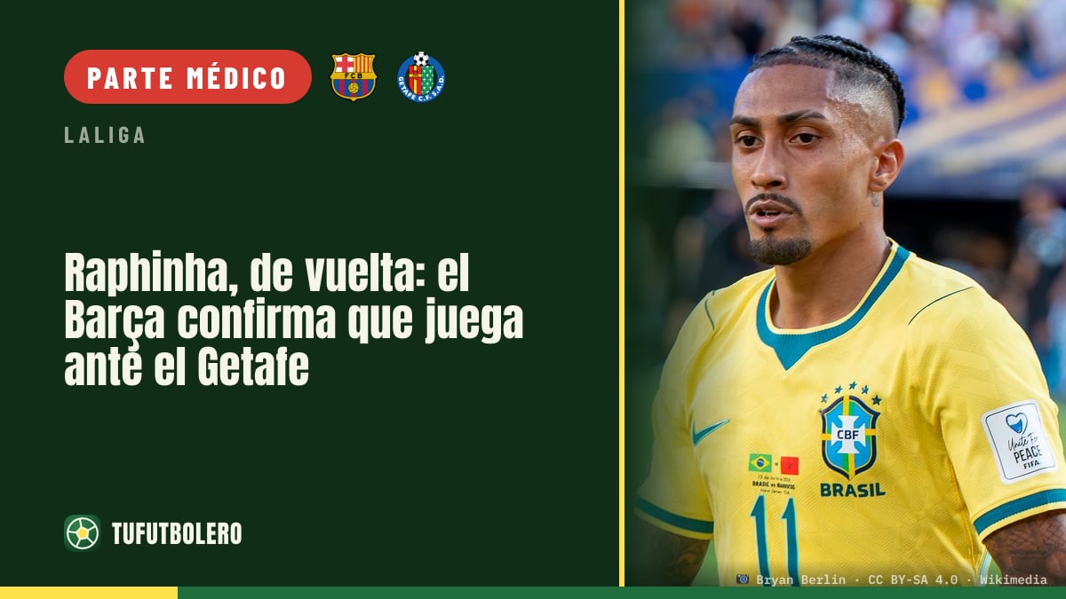 Raphinha, de vuelta: el Barça confirma que juega ante el Getafe