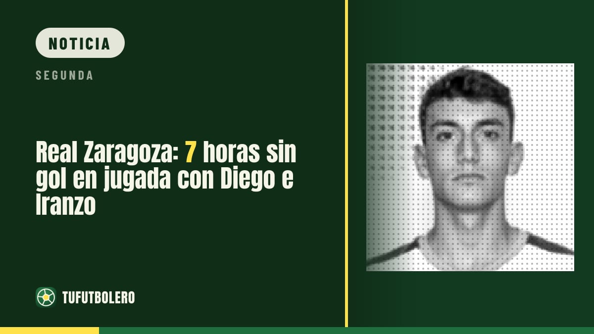 Real Zaragoza: 7 horas sin gol en jugada con Diego e Iranzo