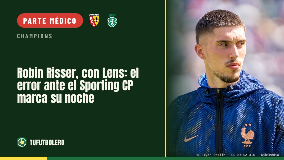 Robin Risser, con Lens: el error ante el Sporting CP marca su noche