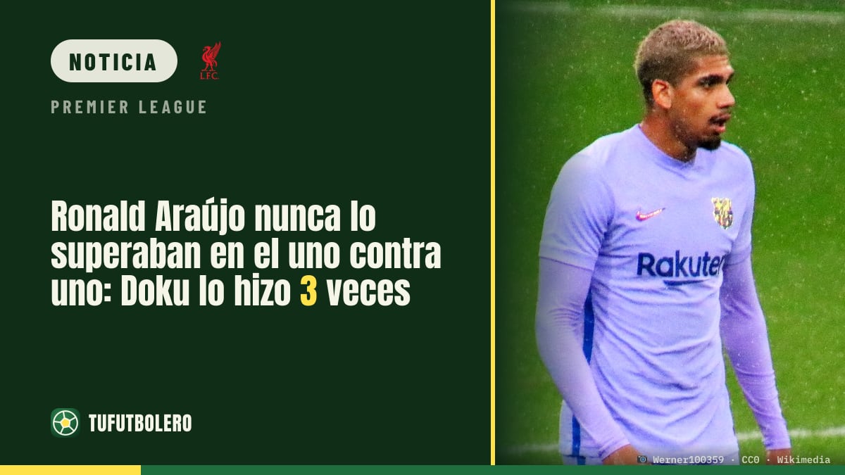 Ronald Araújo nunca lo superaban en el uno contra uno: Doku lo hizo 3 veces
