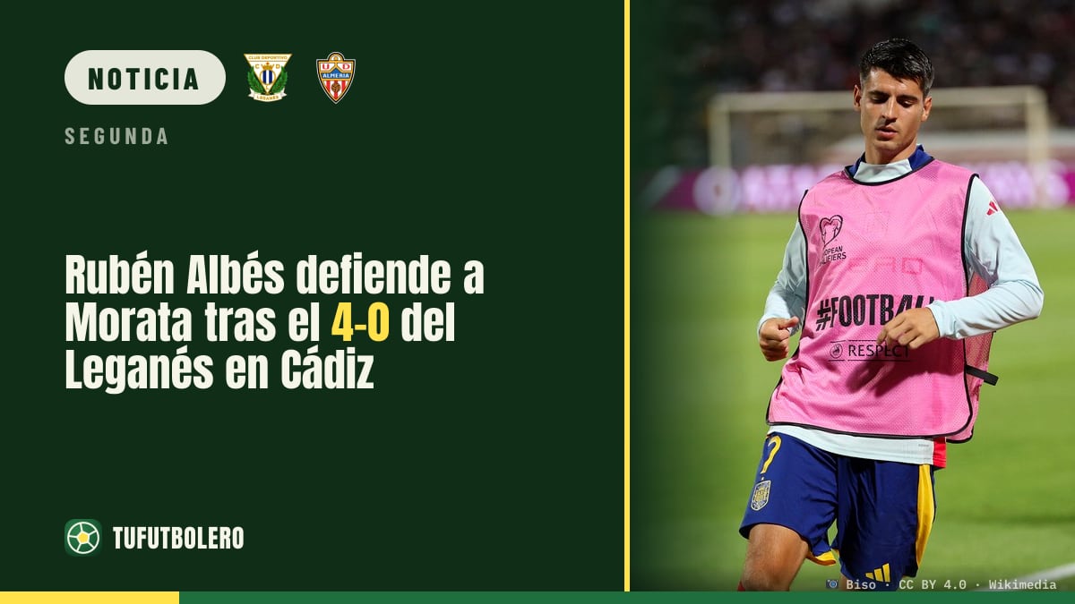 Rubén Albés defiende a Morata tras el 4-0 del Leganés en Cádiz