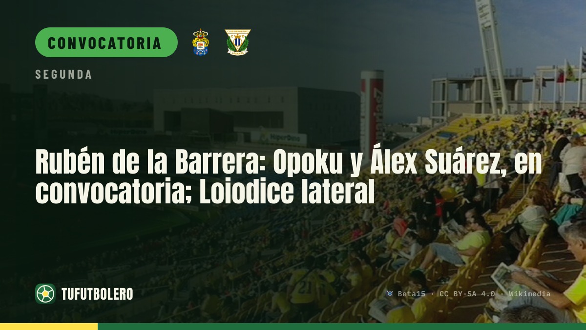 Rubén de la Barrera: Opoku y Álex Suárez, en convocatoria; Loiodice lateral
